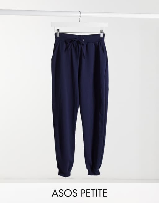 ASOS DESIGN Petite basic slim sweatpants in navy