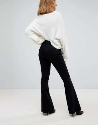 petite black flare jeans