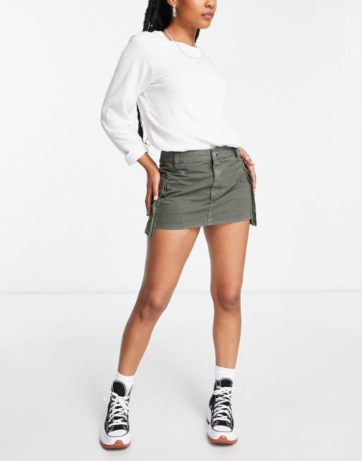 Khaki mini outlet skirt