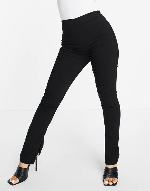 Petite Woven Stretch Split Hem Capri Pant