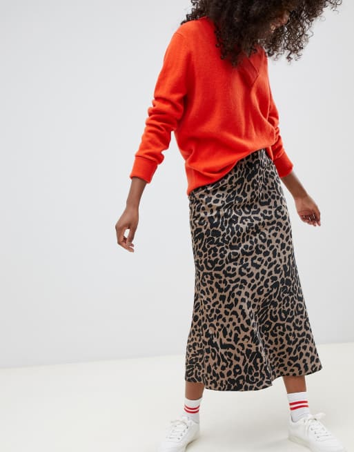 Asos leopard 2024 print skirt