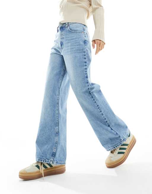 ASOS DESIGN Petite – Blå dad jeans med vida ben, 5 av 5