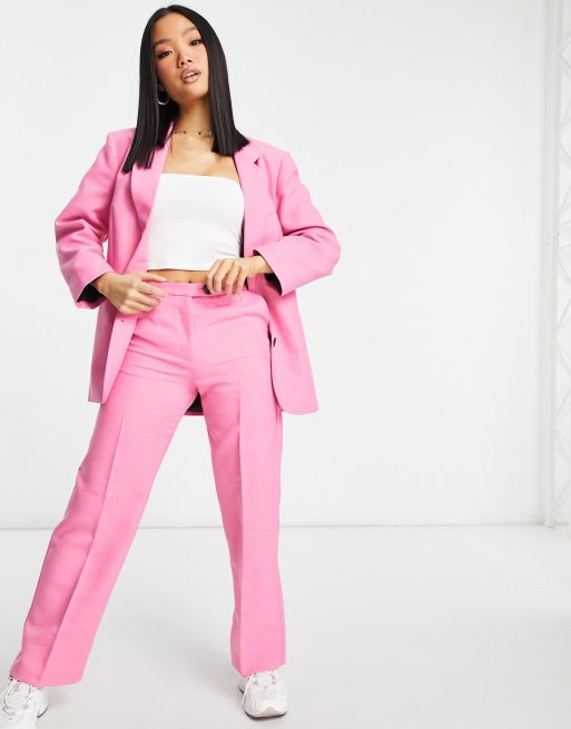 ASOS DESIGN Petite - Blazer da abito stile dad monopetto rosa perfetto, 4 di 4