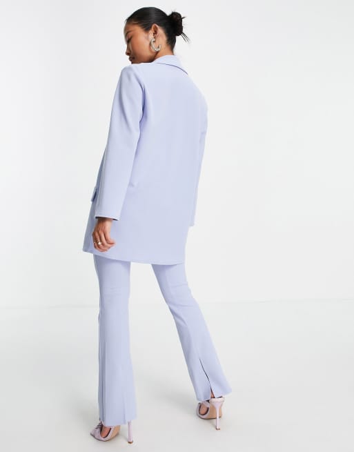 ASOS DESIGN Petite - Blazer de tailleur en jersey ultra oversize coupe boyfriend - Bleu lavande, 2 de 4