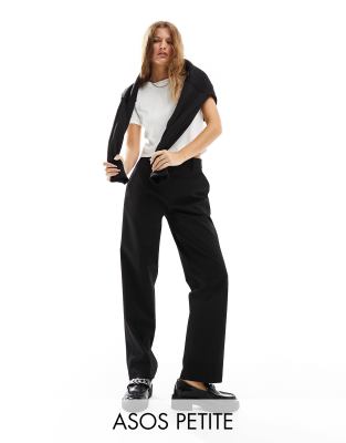 ASOS DESIGN Petite - Bleistifthose mit Nadelstreifen-Schwarz