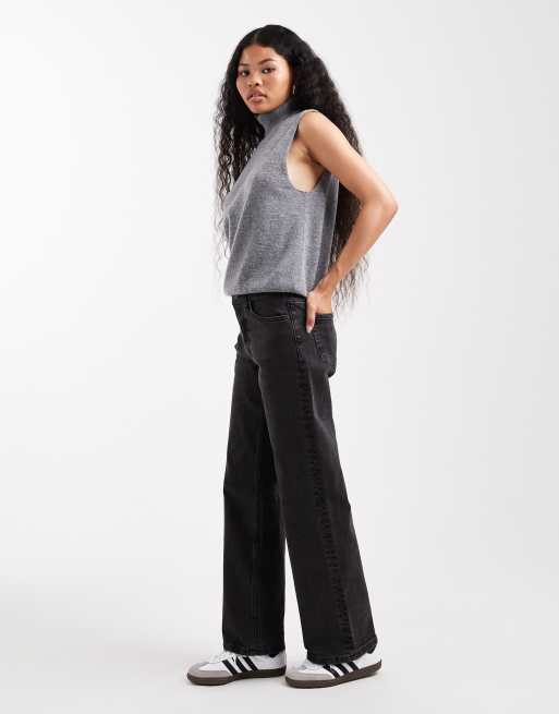 ASOS DESIGN Petite – Bleksvarta jeans med raka ben och bekväm stretch, 3 av 5
