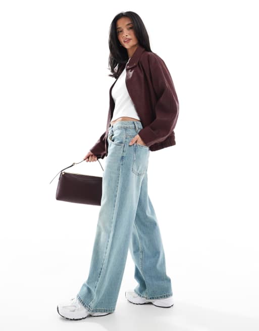 ASOS DESIGN Petite – Blekt vintageblå baggy jeans med låg midja , 3 av 5