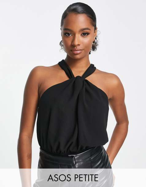 ASOS DESIGN Petite - Body noué au dos - Noir - view 1