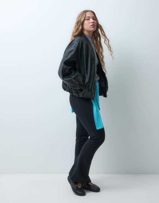 ASOS DESIGN Petite bomber oversize noir délavé, 3 de 5