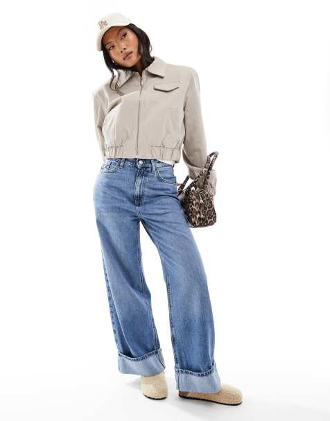 ASOS DESIGN Petite - Bomber sartoriale color avena con tasche e colletto a punta - view 1