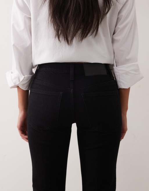 ASOS DESIGN petite bootcut flare jean in black, 4 of 5