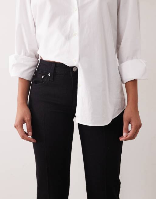 ASOS DESIGN petite bootcut flare jean in black, 5 of 5