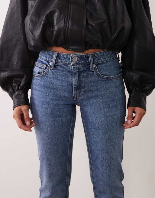 ASOS DESIGN petite bootcut flare jean in mid wash blue, 5 of 5