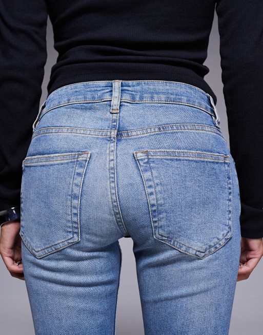 ASOS DESIGN Petite bootcut flare jeans in midwash, 4 of 5