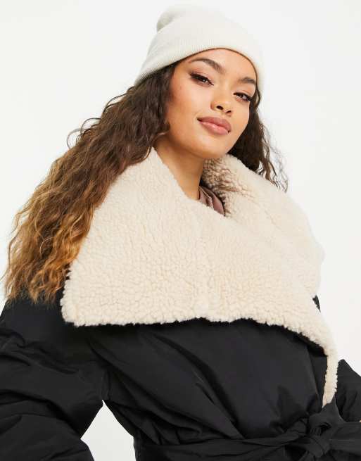 Asos design oversized on sale wrap front puffer