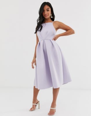 asos design bow back midi prom dress