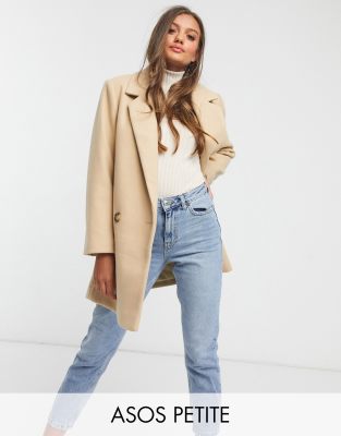 asos petite camel coat