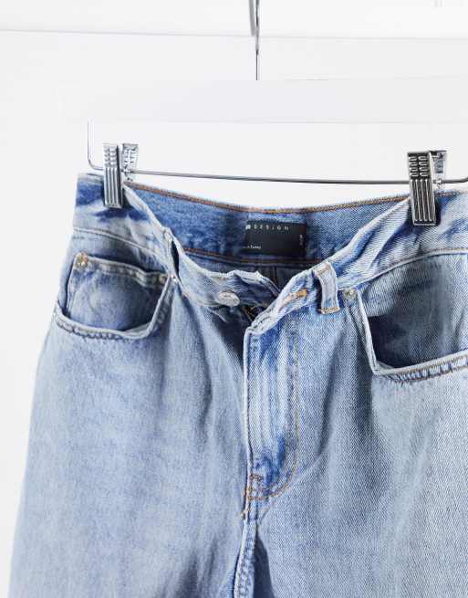Asos Design Petite Boyfriend Jeans Im Ballonschnitt Mit Hohem Taillenbund Helle Waschung Asos