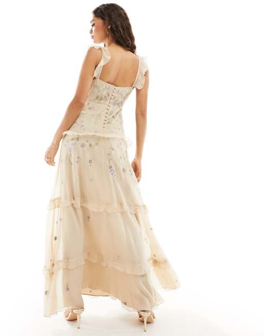 Bridal Embellished Cami Wedding Maxi Dress