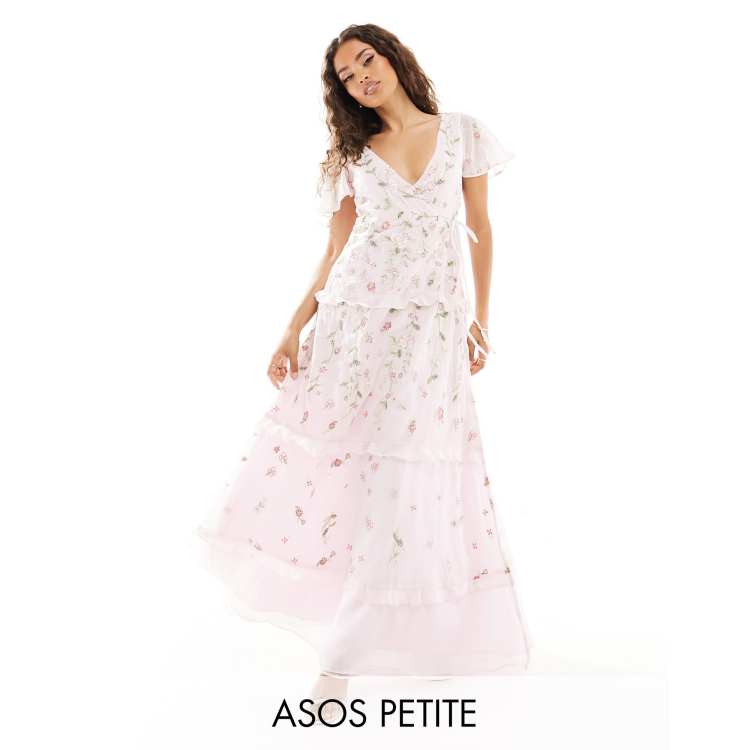 maternity bridesmaid dresses asos Pregnant Bridesmaids Maxi Dress Pink Maternity DESIGN Petite Bridesmaid Flutter Sleeve Embellished __with:ACC2134_LIGHT-PINK Dress To Impress Cute Size:S (4/6)