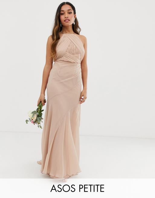 ASOS DESIGN Petite Bridesmaid pinny bodice maxi dress with fishtail skirt