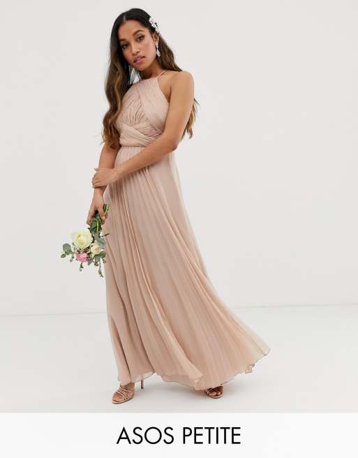 ASOS DESIGN Petite Bridesmaid pinny maxi dress with ruched bodice ASOS