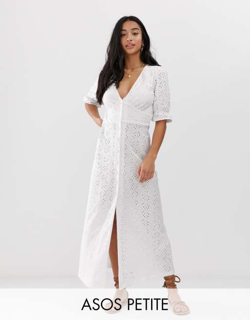 Asos broderie maxi outlet dress