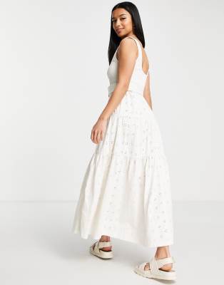 asos cream maxi dress