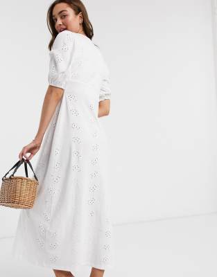 asos design broderie maxi tea dress