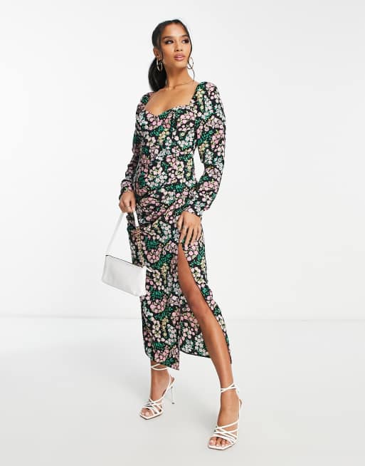 Missguided Bust Cup Lace Midi Dress White, $90, Missguided