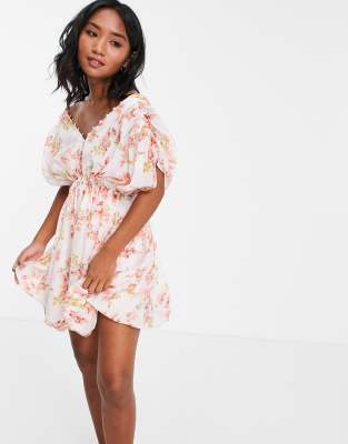 rahi puff sleeve mini dress