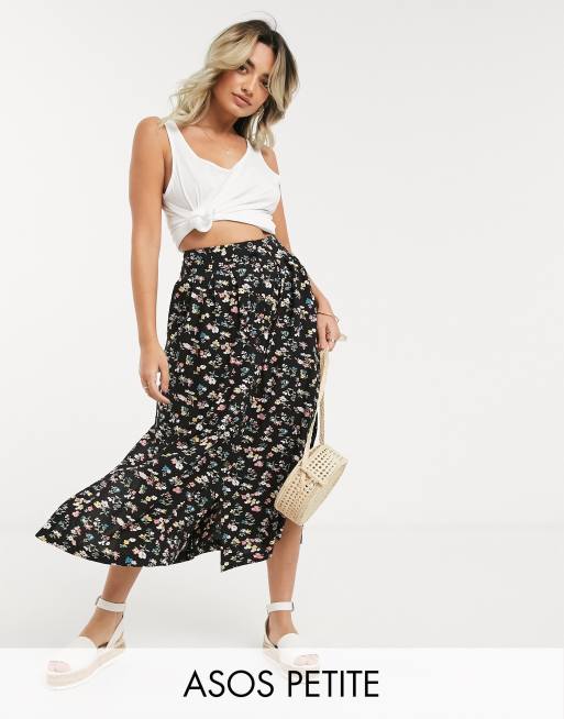 Petite midi floral skirt sale