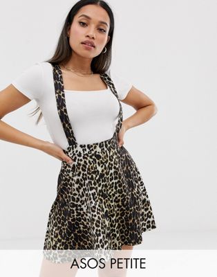 leopard print pinafore dress