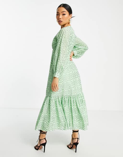 Asos design button outlet through maxi tea dress