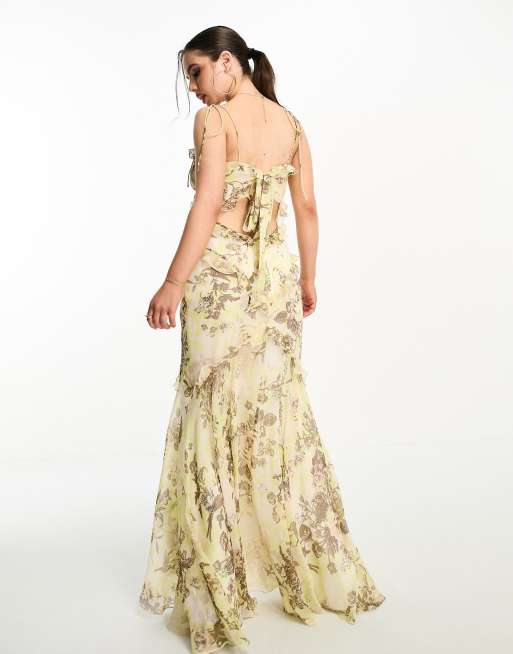 Asos design button store through maxi dress