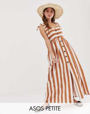 petite striped maxi dress