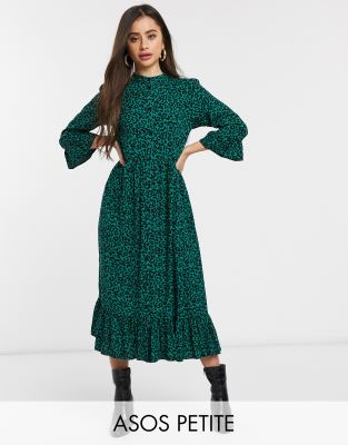 asos green animal print dress