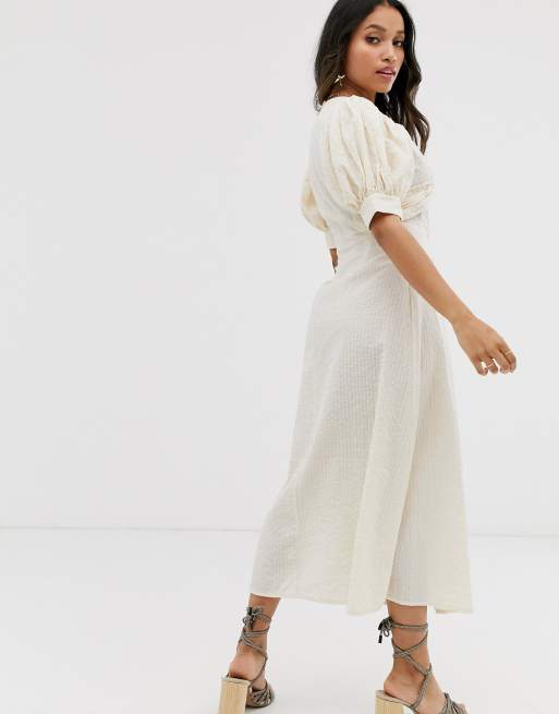 asos button through maxi tea dress