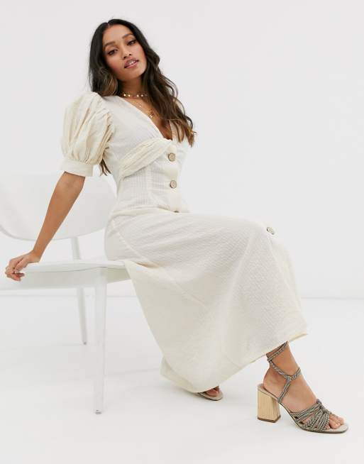 Asos button through maxi hotsell tea dress