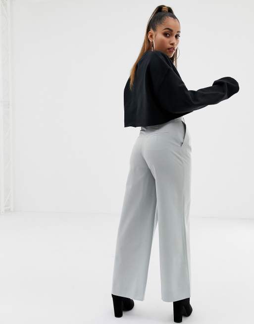 ASOS DESIGN Petite – Byxor med vida ben och veckdetaljer, 2 av 4