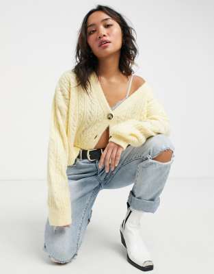 asos yellow cardigan