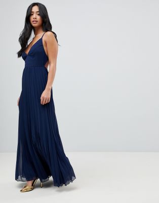 asos cami pleated tulle maxi dress