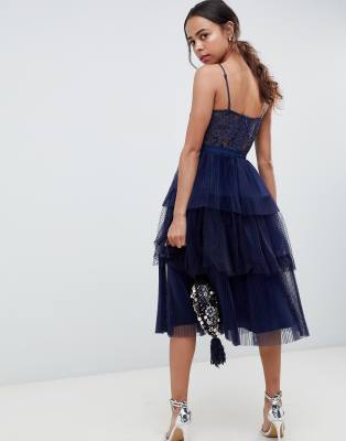 asos navy prom dress