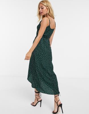 green polka dot maxi dress