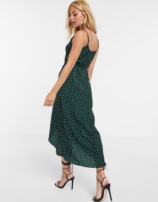 asos green spotty dress