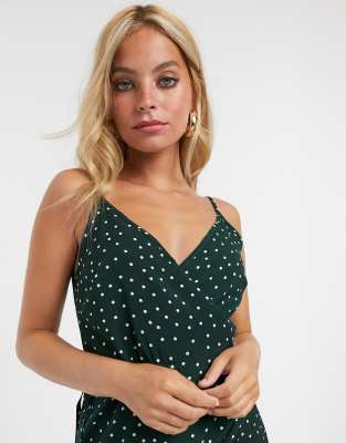 green polka dot dress asos