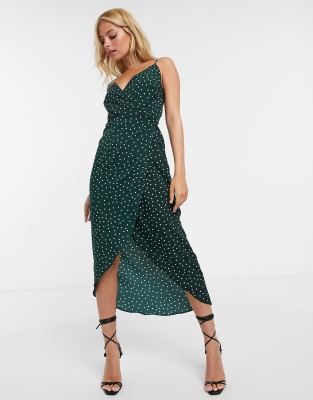 green dress with polka dots