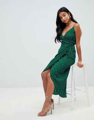 asos green spotty dress