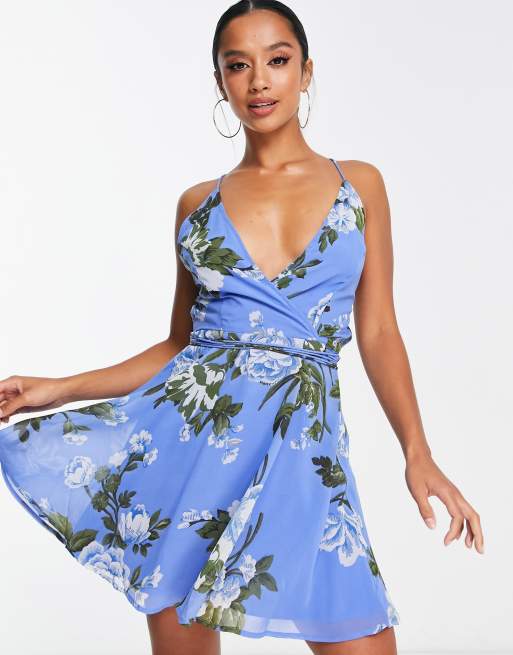 Asos petite blue dress best sale