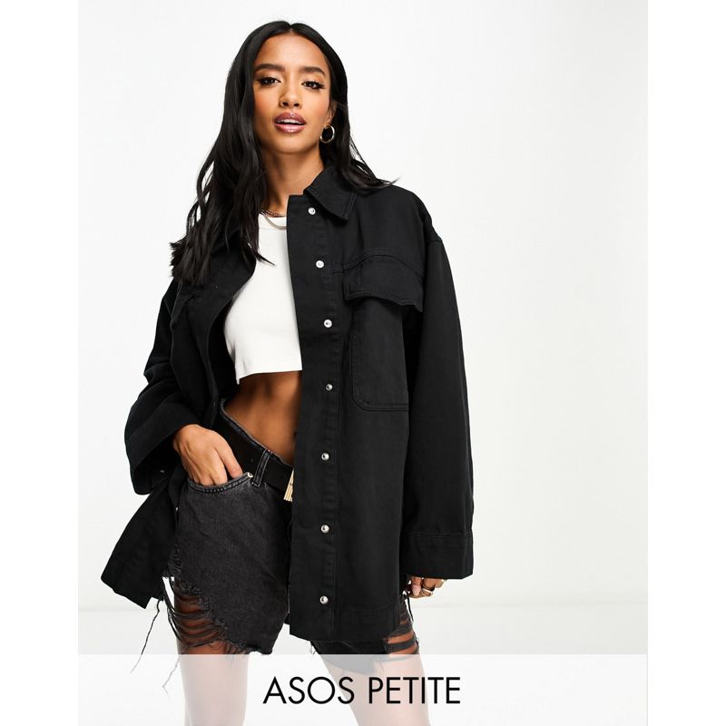Donna uGUXP DESIGN Petite - Camicia giacca in cotone nero